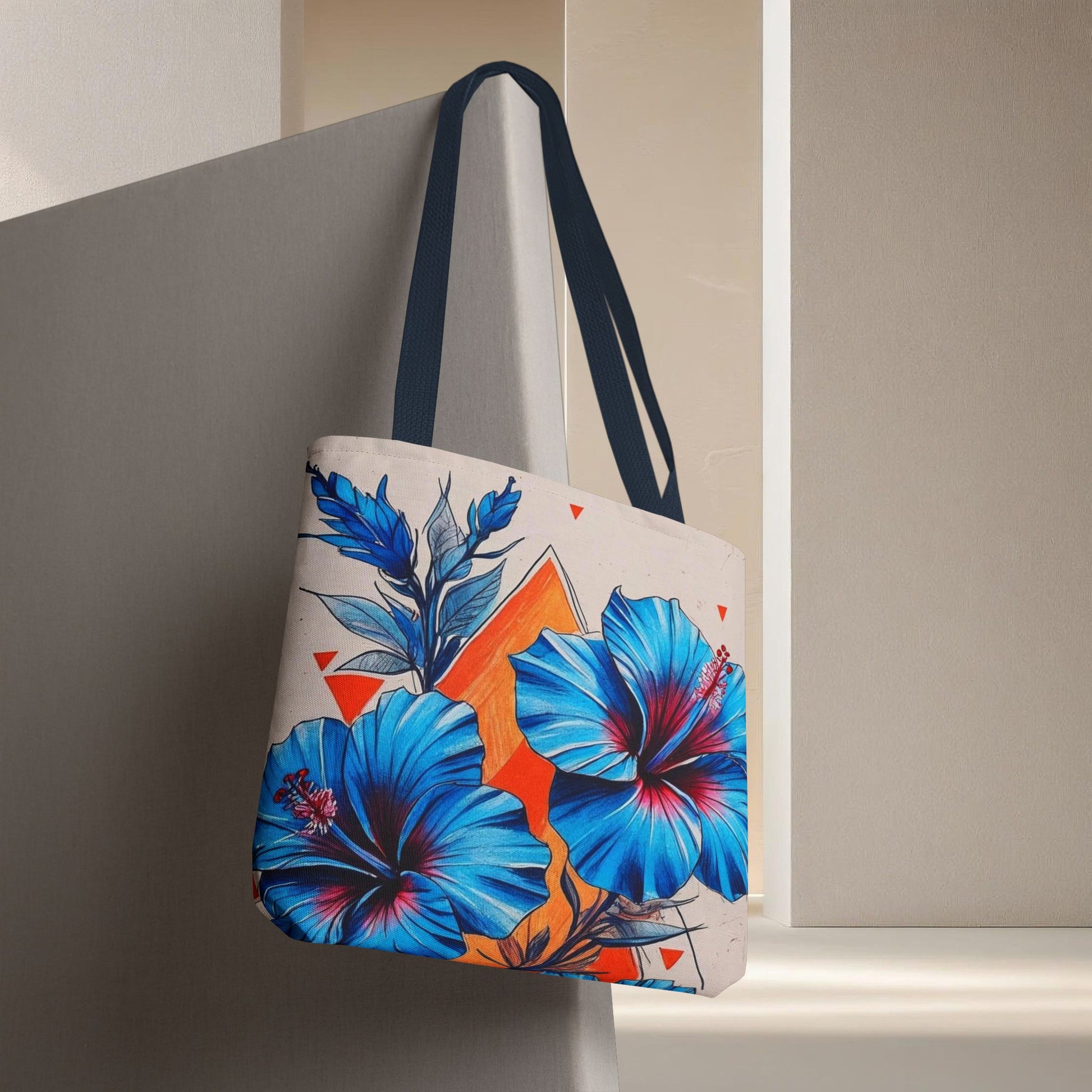 Meadow Fairy Bag - The OM & Hibiscus Flowers - Beach Bag, Yoga Tote, Eco-Friendly Shopper, Gift for Her, Summer Accessory