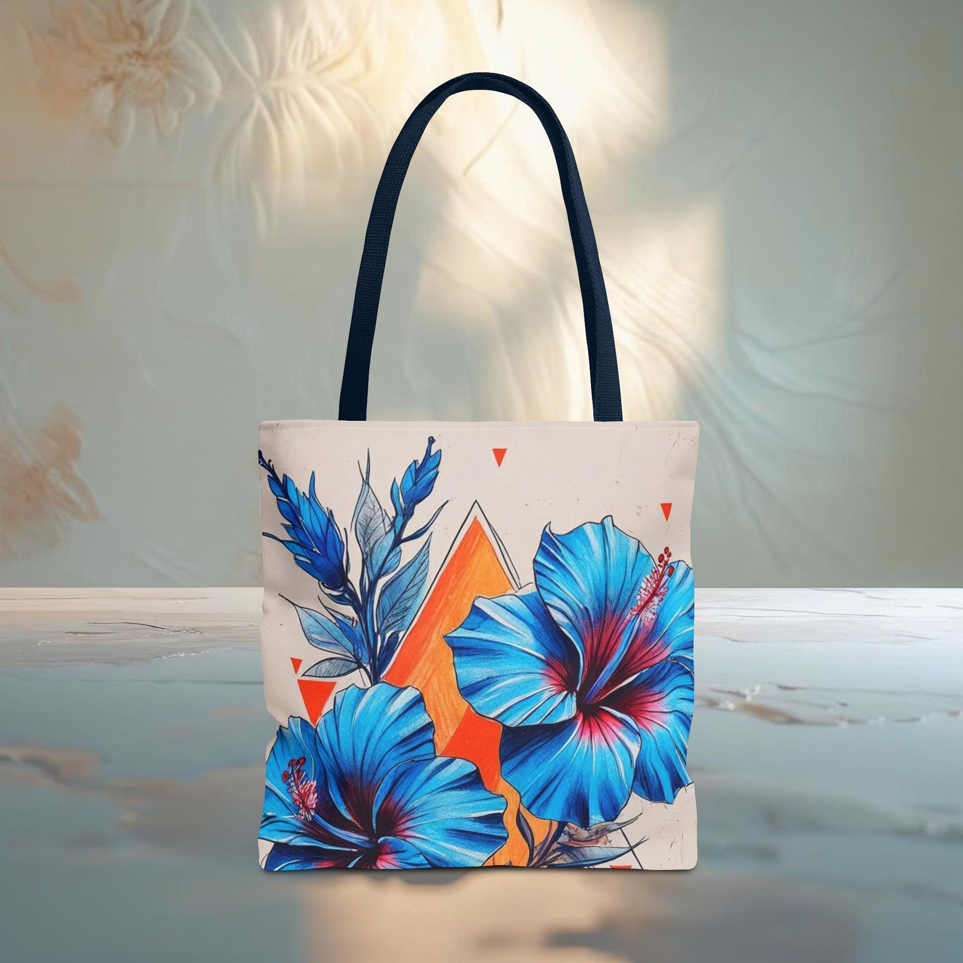 Meadow Fairy Bag - The OM & Hibiscus Flowers - Beach Bag, Yoga Tote, Eco-Friendly Shopper, Gift for Her, Summer Accessory