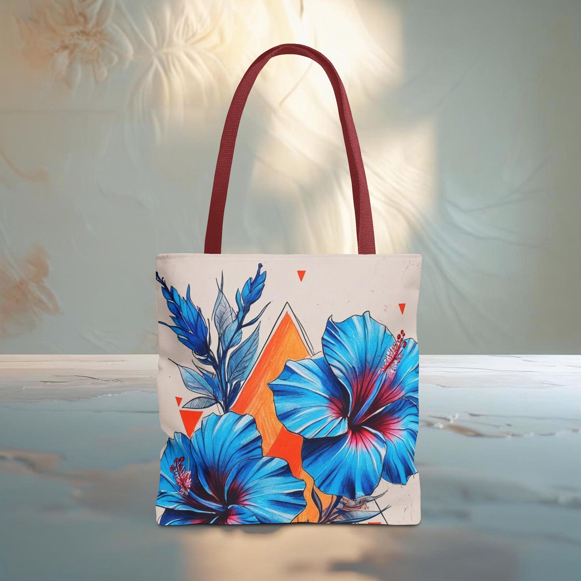 Meadow Fairy Bag - The OM & Hibiscus Flowers - Beach Bag, Yoga Tote, Eco-Friendly Shopper, Gift for Her, Summer Accessory