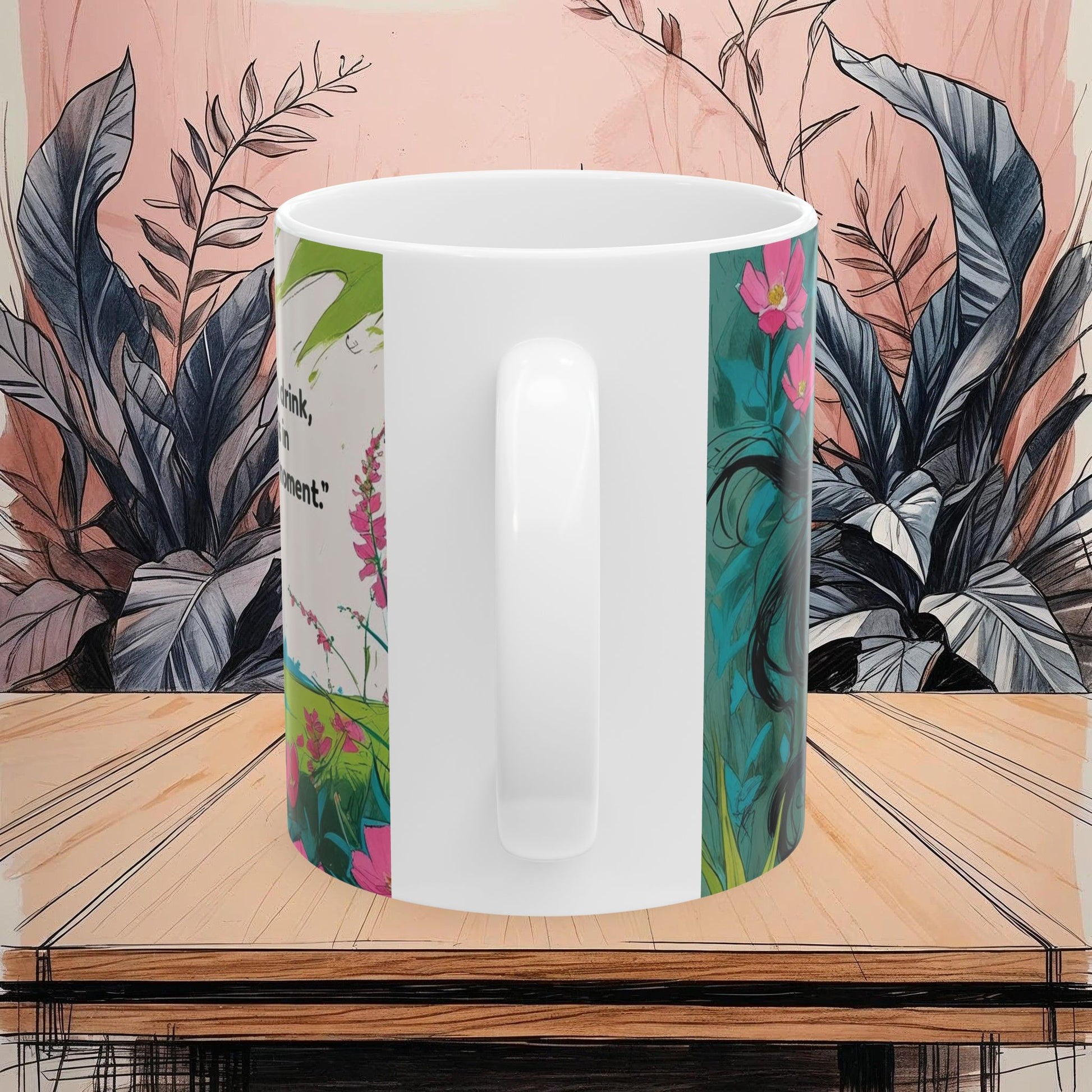 Pure Joy Mug Ceramic with Inspirational Quote, Tea Lover Gift, Enjoy Your Beverage, Coffee Lover's Favorite, Perfect for Home or Office