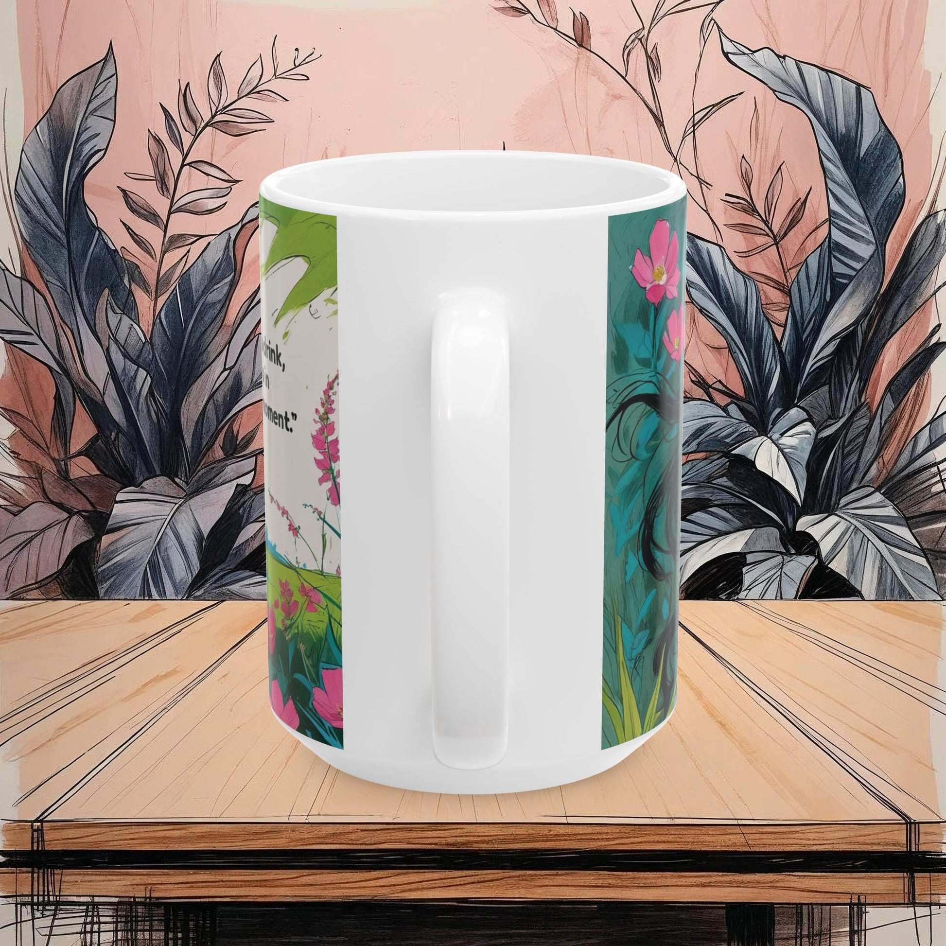 Pure Joy Mug Ceramic with Inspirational Quote, Tea Lover Gift, Enjoy Your Beverage, Coffee Lover's Favorite, Perfect for Home or Office