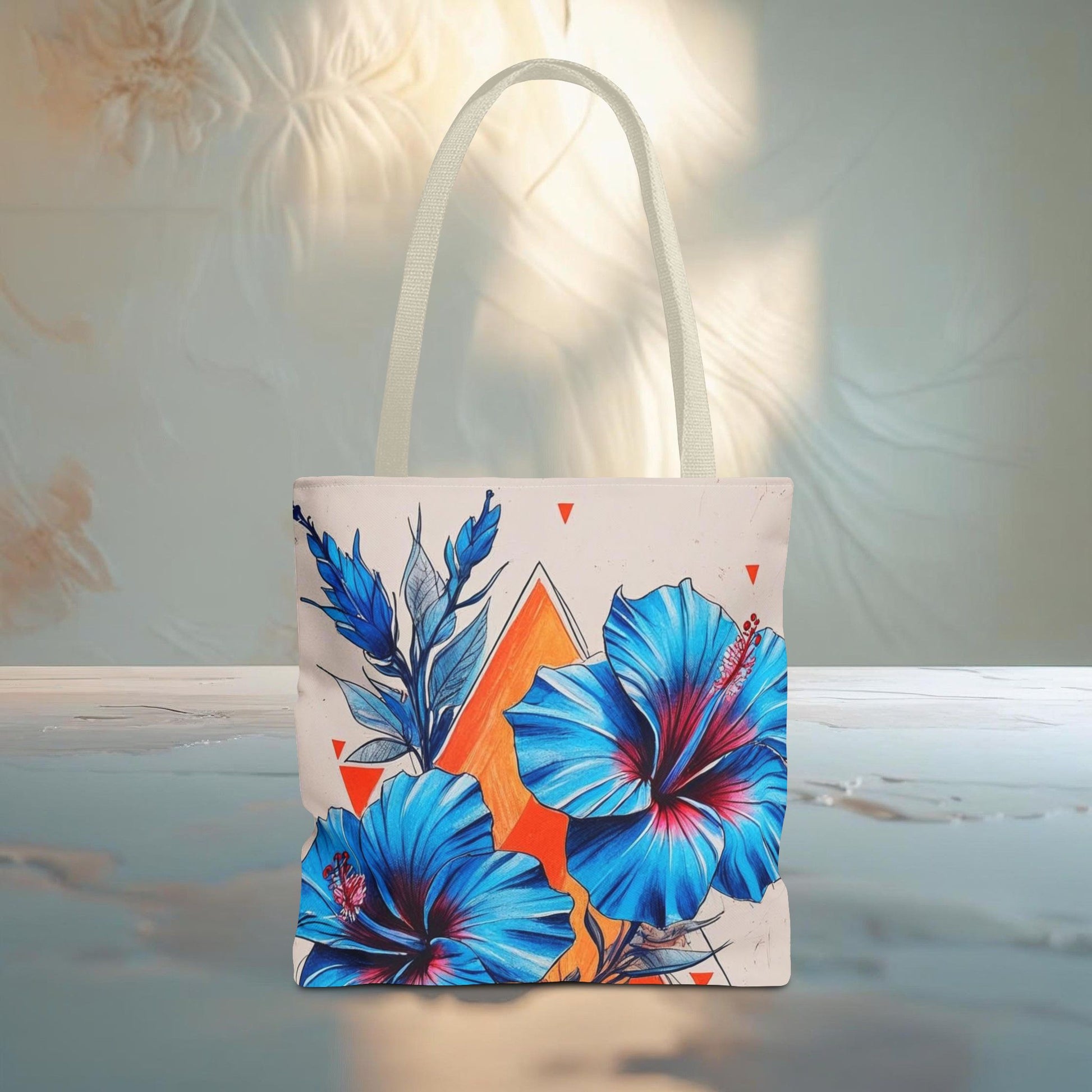 Meadow Fairy Bag - The OM & Hibiscus Flowers - Beach Bag, Yoga Tote, Eco-Friendly Shopper, Gift for Her, Summer Accessory